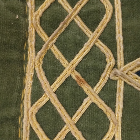 Authentic 70s Vintage Bohemian Velvet Purse Cotton w Applique sm Boho Handbag - Picture 8 of 9